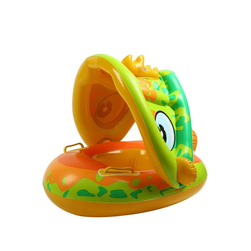 Inflatable Baby Swimming Rings Seat Sun Shade Toddler Swim Circle Water Toys A6593
