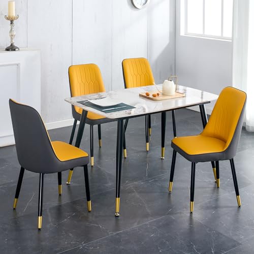 50" Oval White Sintered Stone Dining Table with Metal Legs Z31669