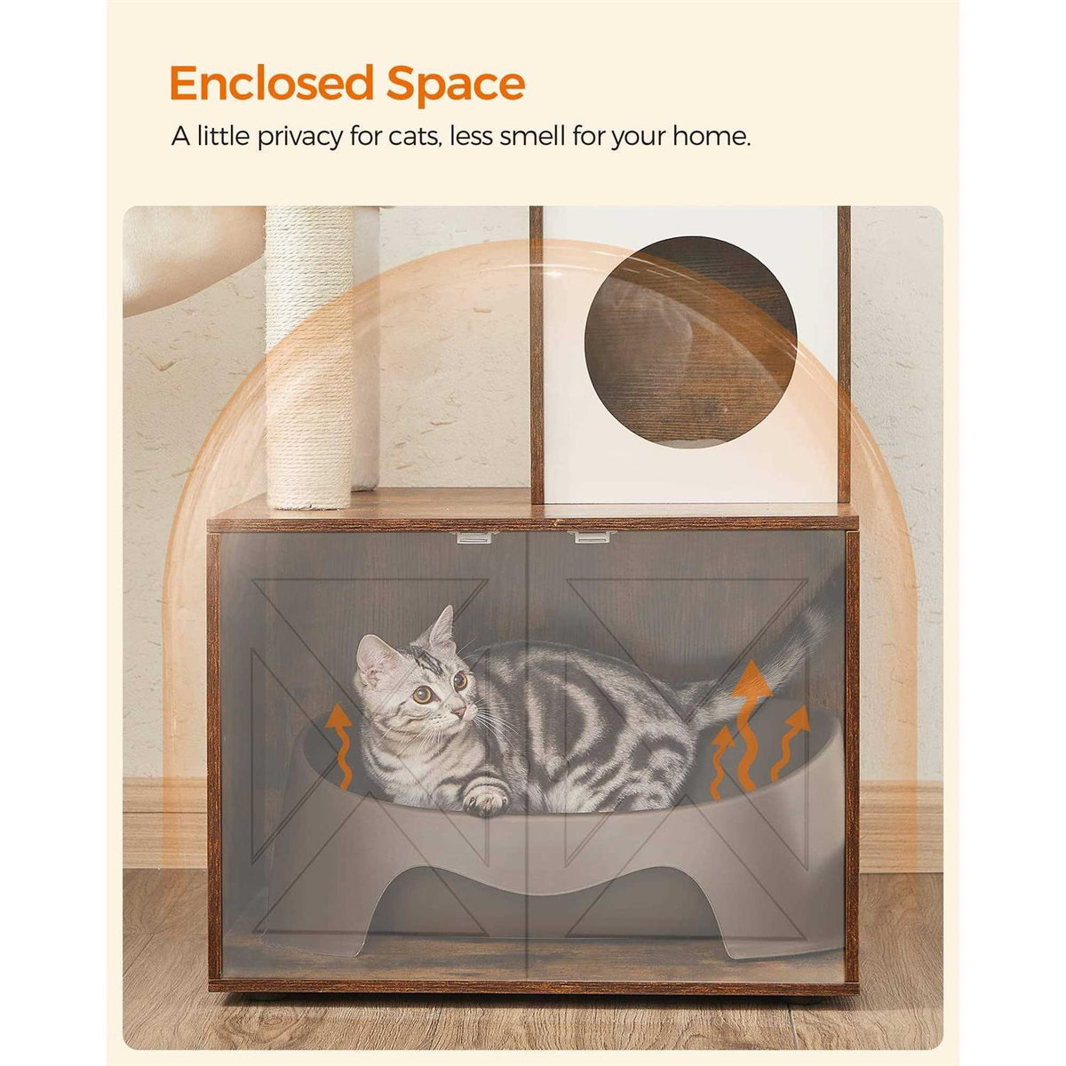Cat Tree with Litter Box Enclosure S985552