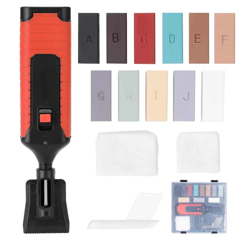 Ceramic Tile Repairing Tool Set with 11 Wax Bar I84175