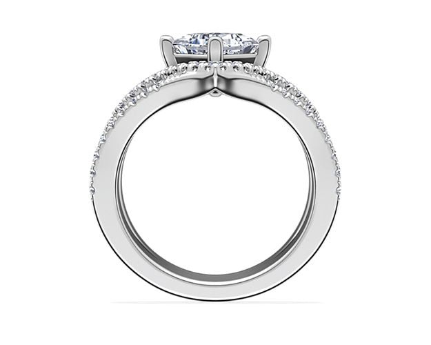 14K White Gold Princess Cut Diamond Solitaire Ring Size 7 M1423