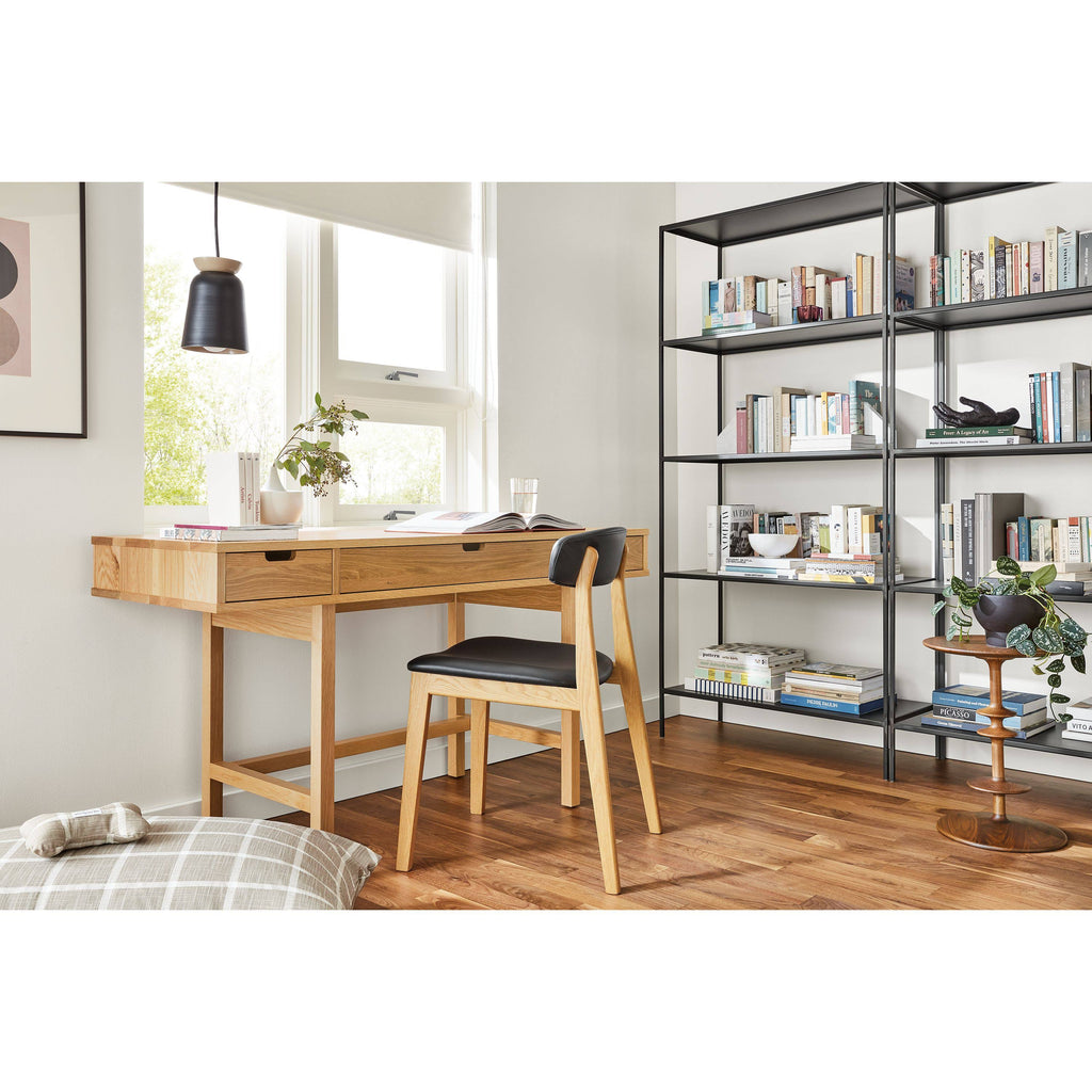 Modern Slim Bookcase Recycled Natural Steel Black T895104