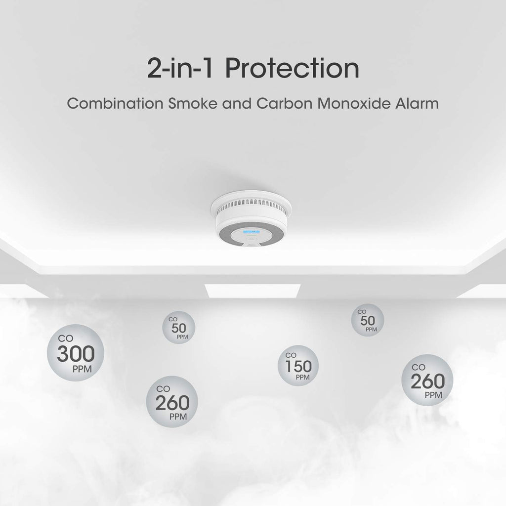10-Year Battery Combination Smoke Carbon Monoxide Detector Alarm T103