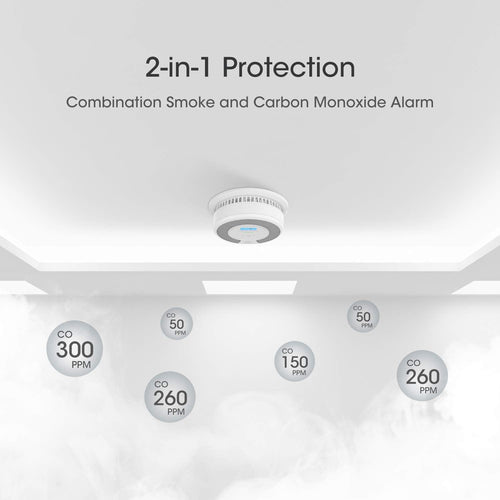 10-Year Battery Combination Smoke Carbon Monoxide Detector Alarm T103