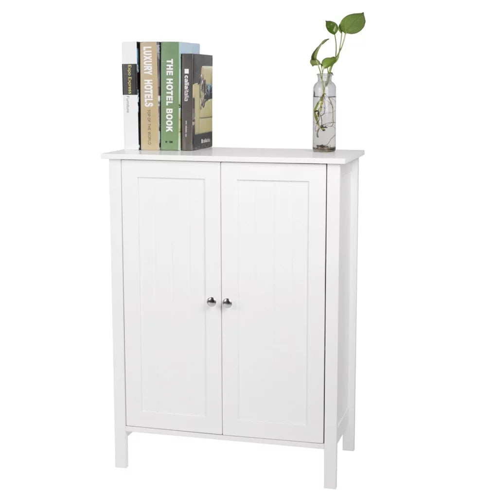 Wooden Bathroom Cabinet with Double Doors and Shelves N185