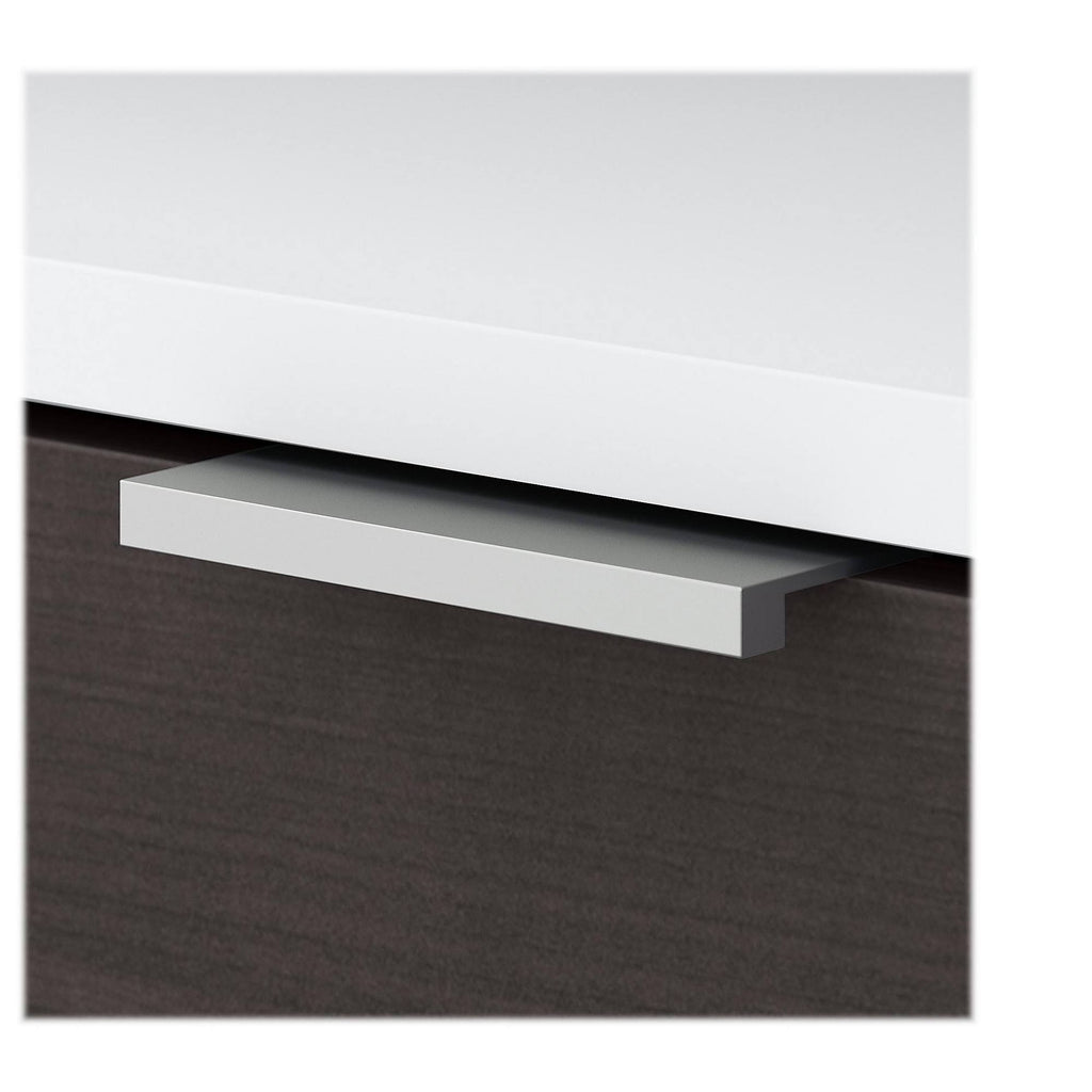 Storm Gray White Low Storage Cabinet with Doors and Shelves B140