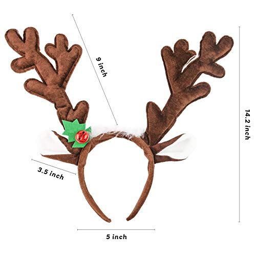 Reindeer Antlers Headband, 2PCS Deer Antlers with Bells S7520