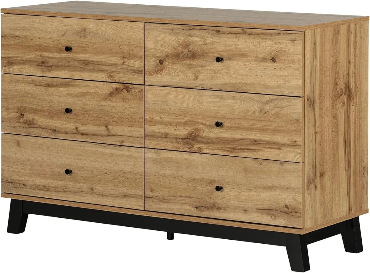 6-Drawer Double Dresser Oak V264