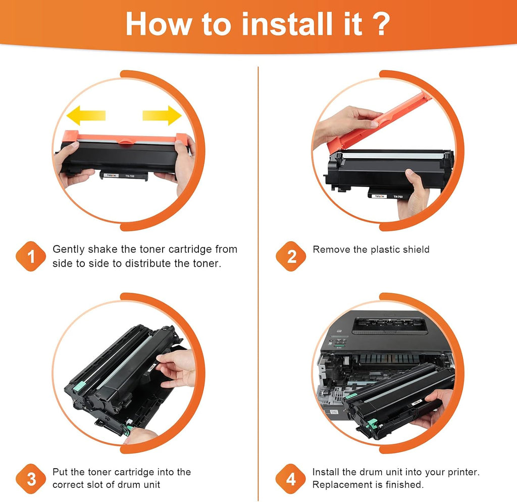 TN760 TN730 Compatible Toner Cartridge Pack of 2 X88457