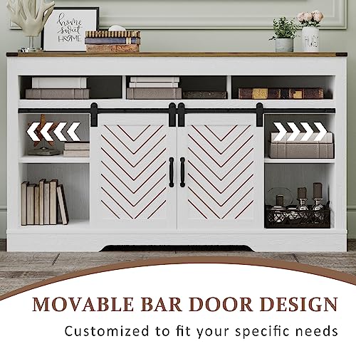 Black 34'' Tall TV Stand with Sliding Barn Doors A44686