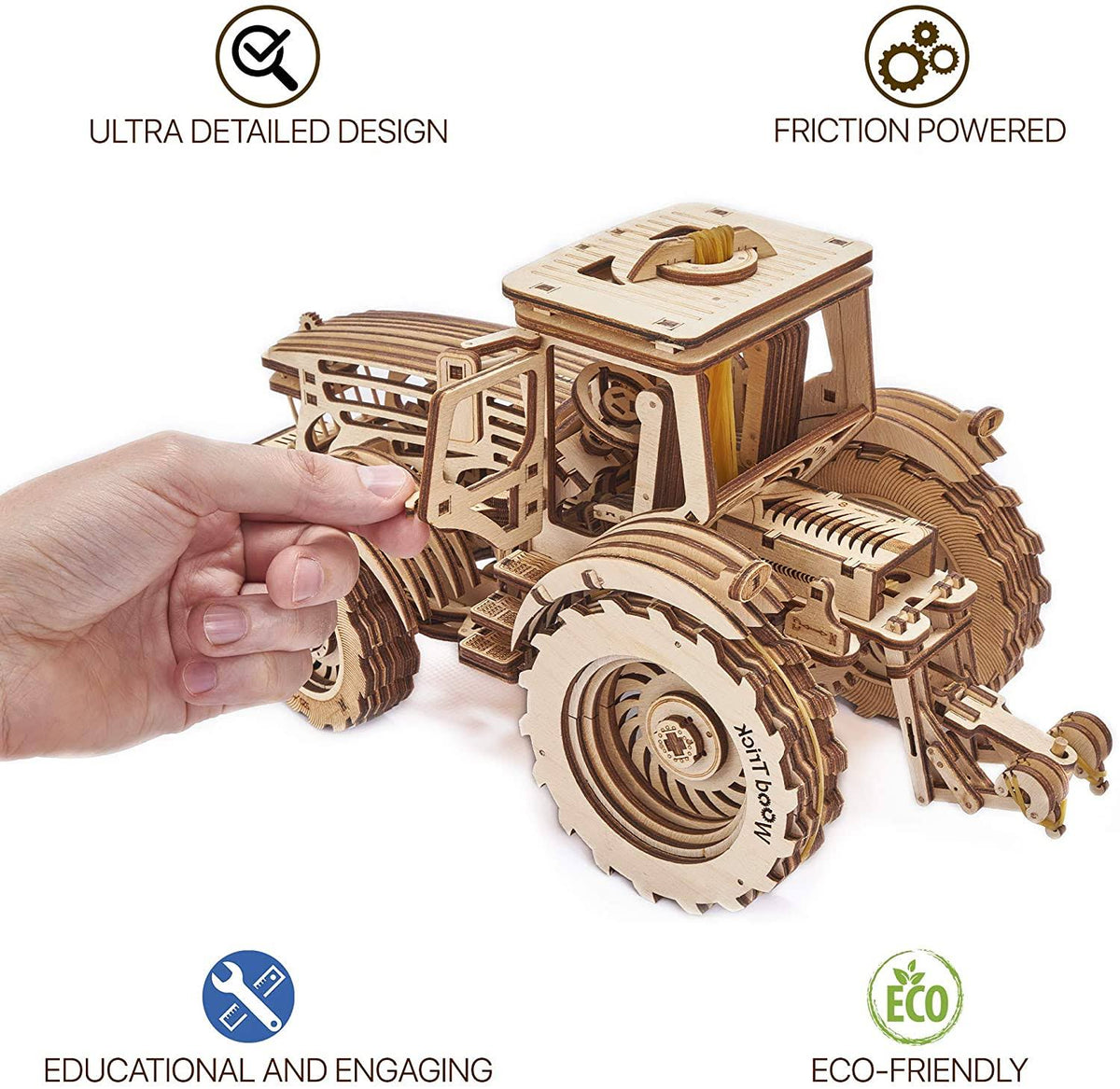 Wooden Mechanical Tractor Model Kit J3230