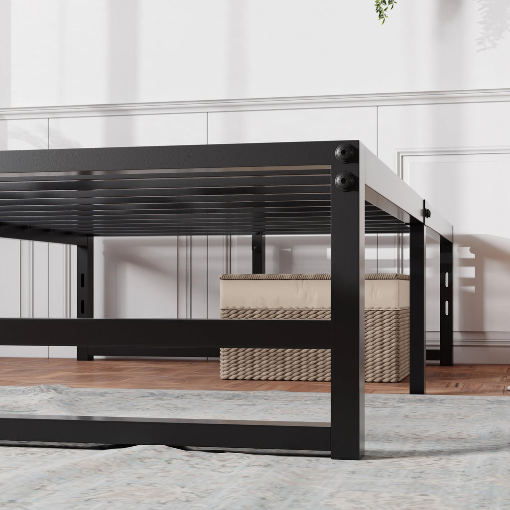 Twin Size Metal Platform Bed Frame with Storage Space I720