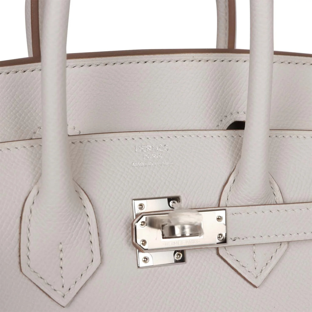 Birkin 25 Gris Pale Epsom Palladium Hardware E65931