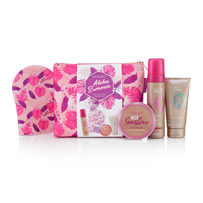 Aloha Summer Tanning Set Medium Mousse Bronzer Single Mitt Primer 150ml 200ml 12g Z2176