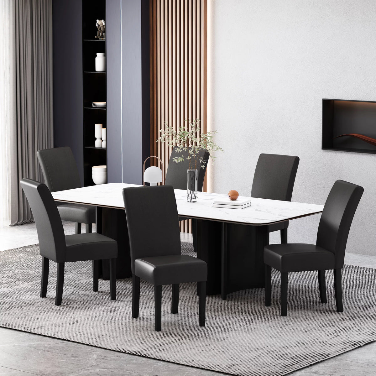 Faux Leather Upholstered Dining Chairs Set of 6 U982