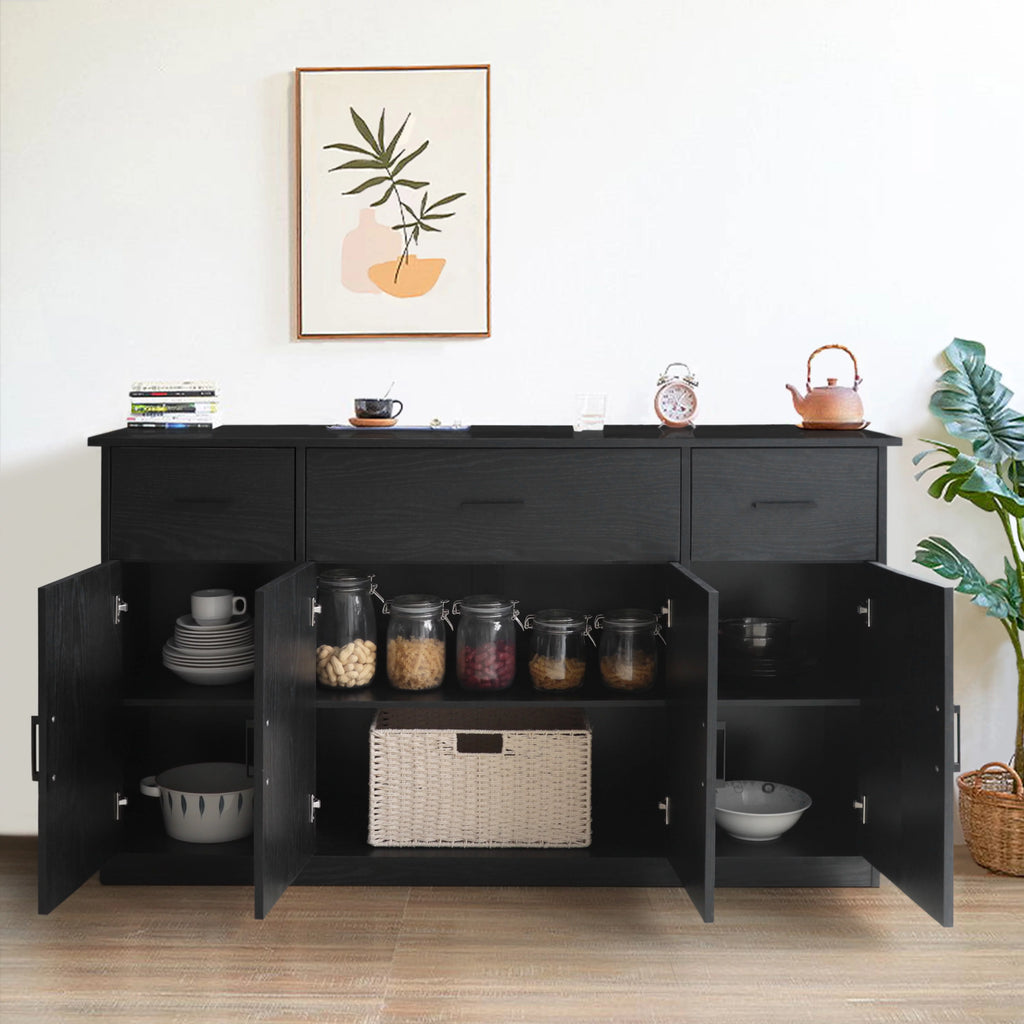 Black Sideboard Buffet Cabinet with 3 Drawers D244562