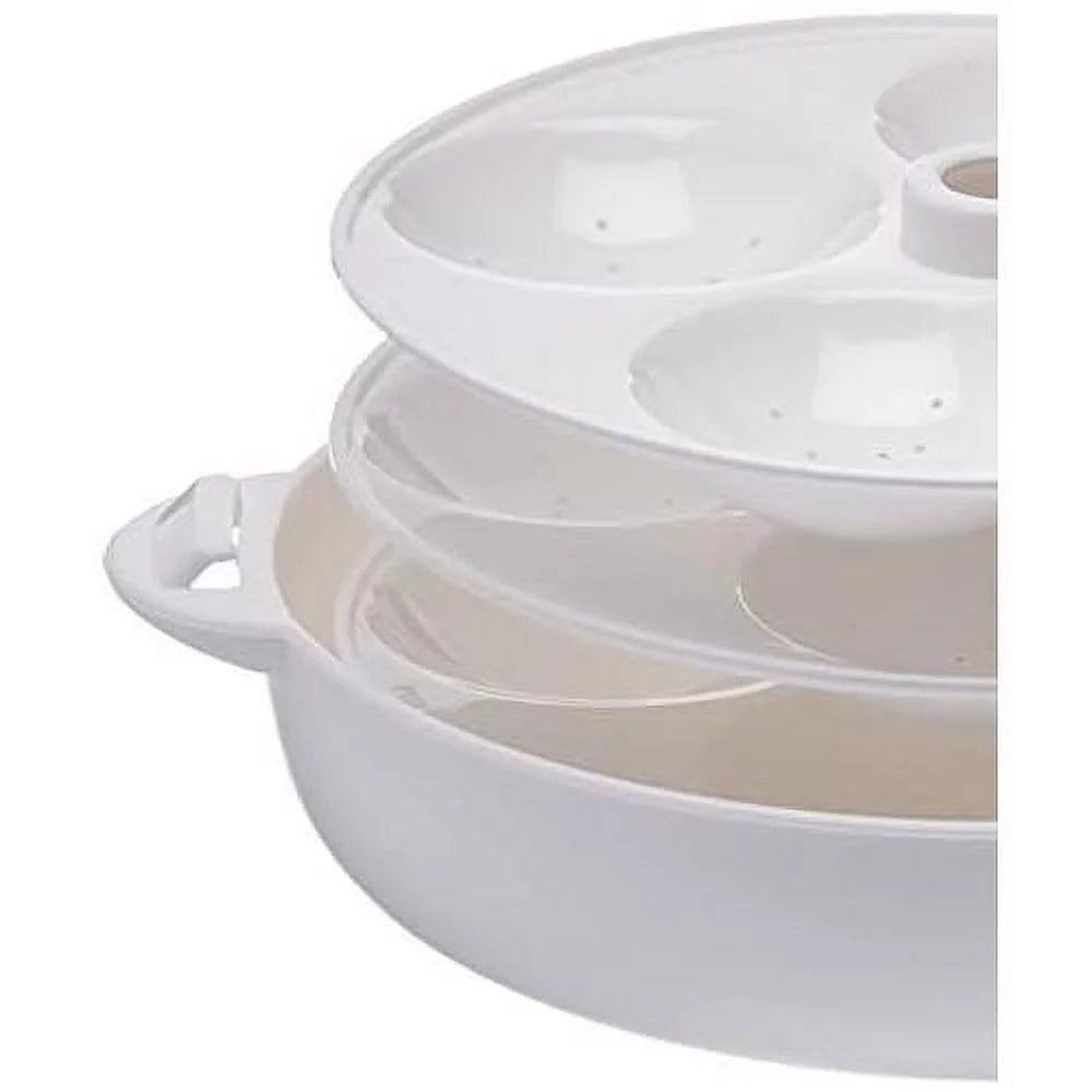 White 12 Idli Microwave Maker and Steamer D72858