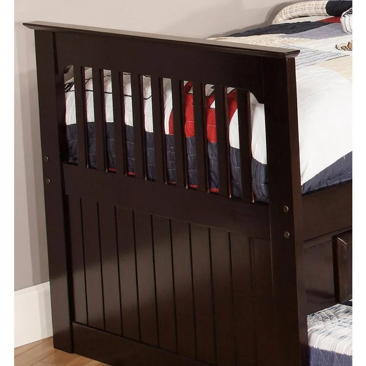 Twin Rake Bed Espresso S641