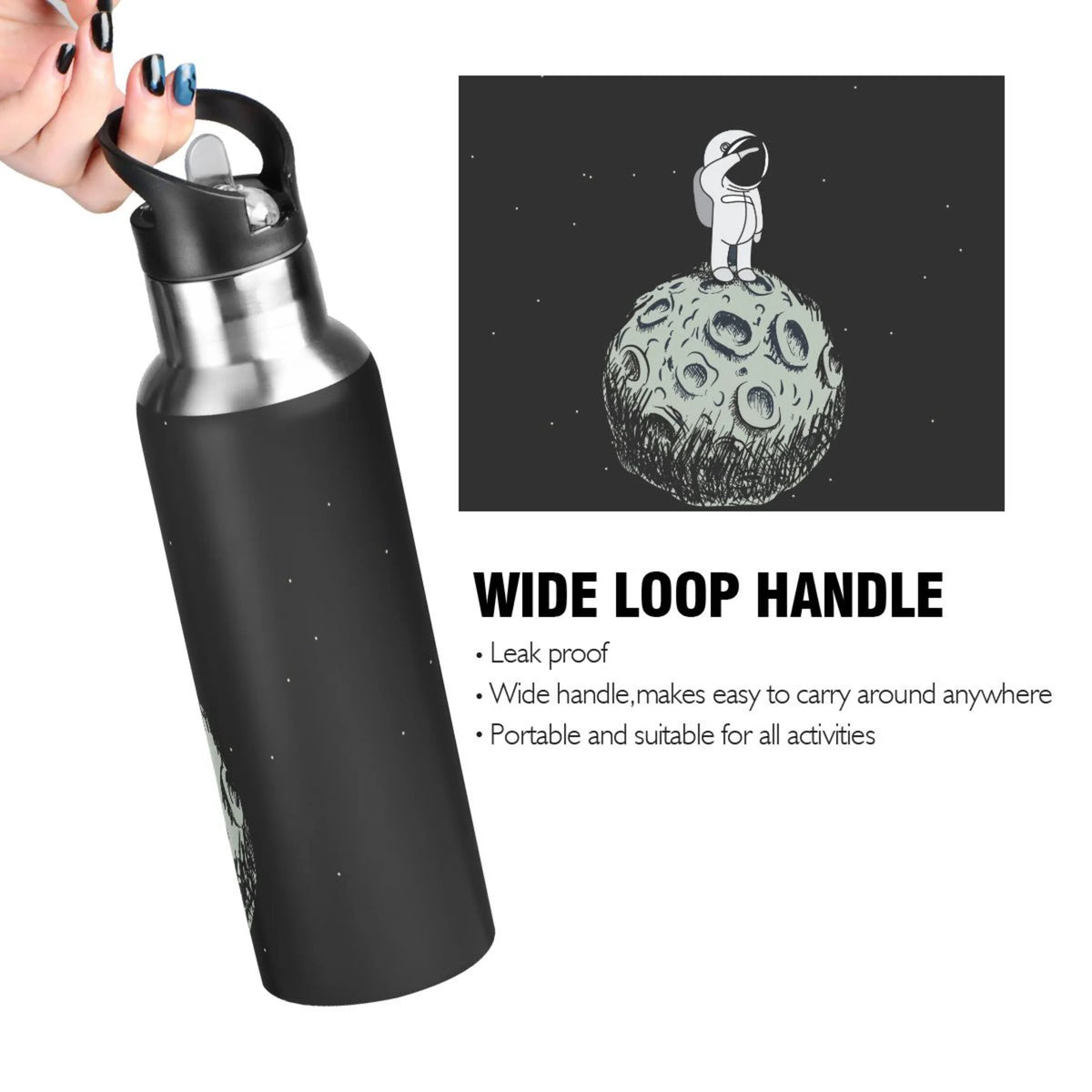 Stainless Steel Insulated Water Bottle with Straw Lid L811654