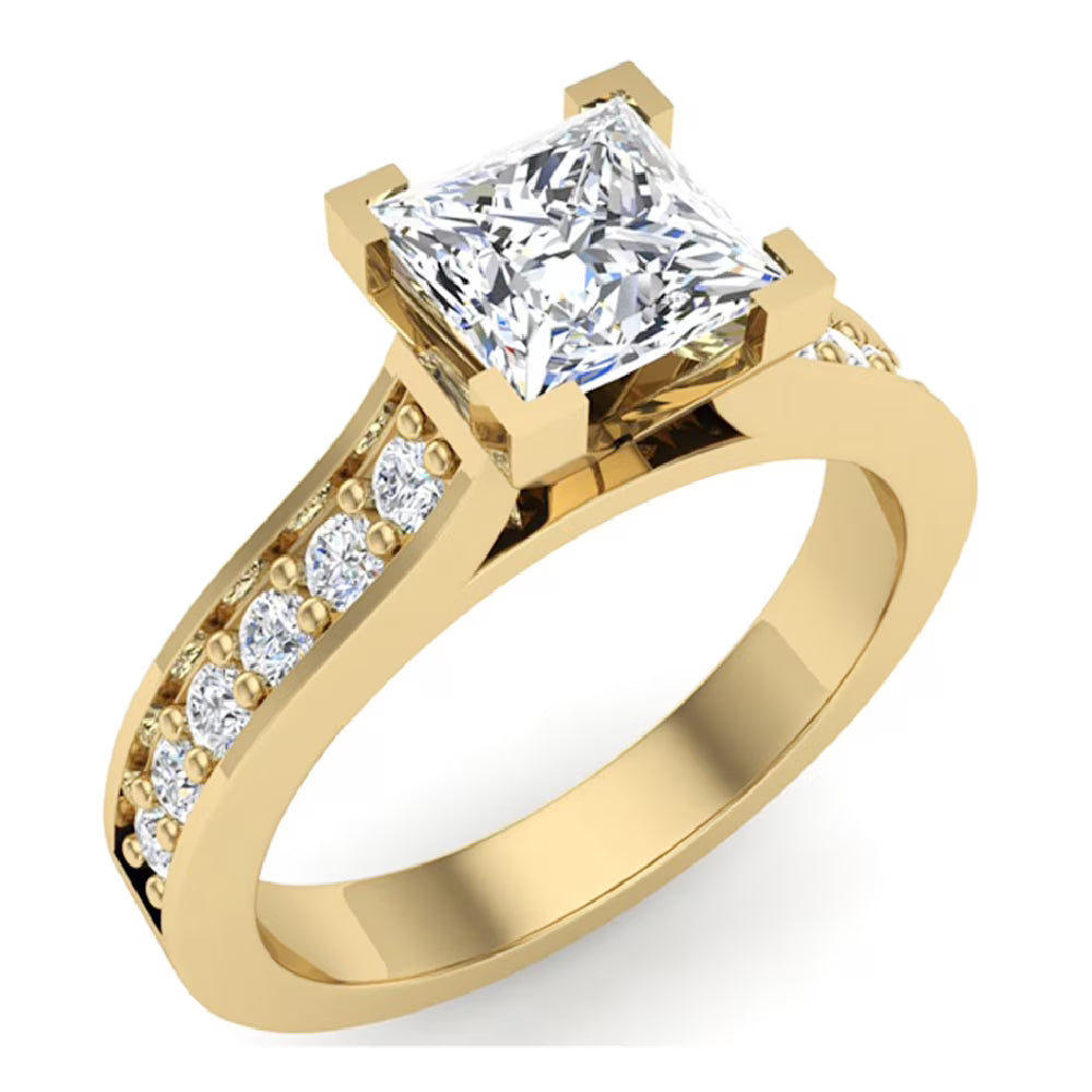 14K Gold Princess Cut Diamond Engagement Ring K597403