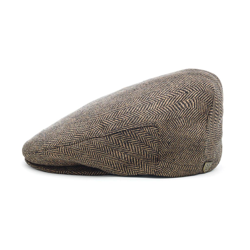 Brown Khaki Snap Flat Cap O3859