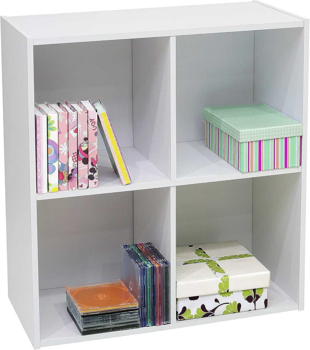 White 4-Cube Bookcase D36643