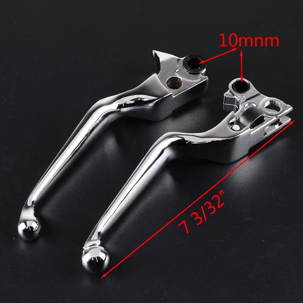 1" Chrome Handlebar Switches Control Horn On/Off Kit Brake Clutch Hand Levers Black CNC Hand Grips E679798
