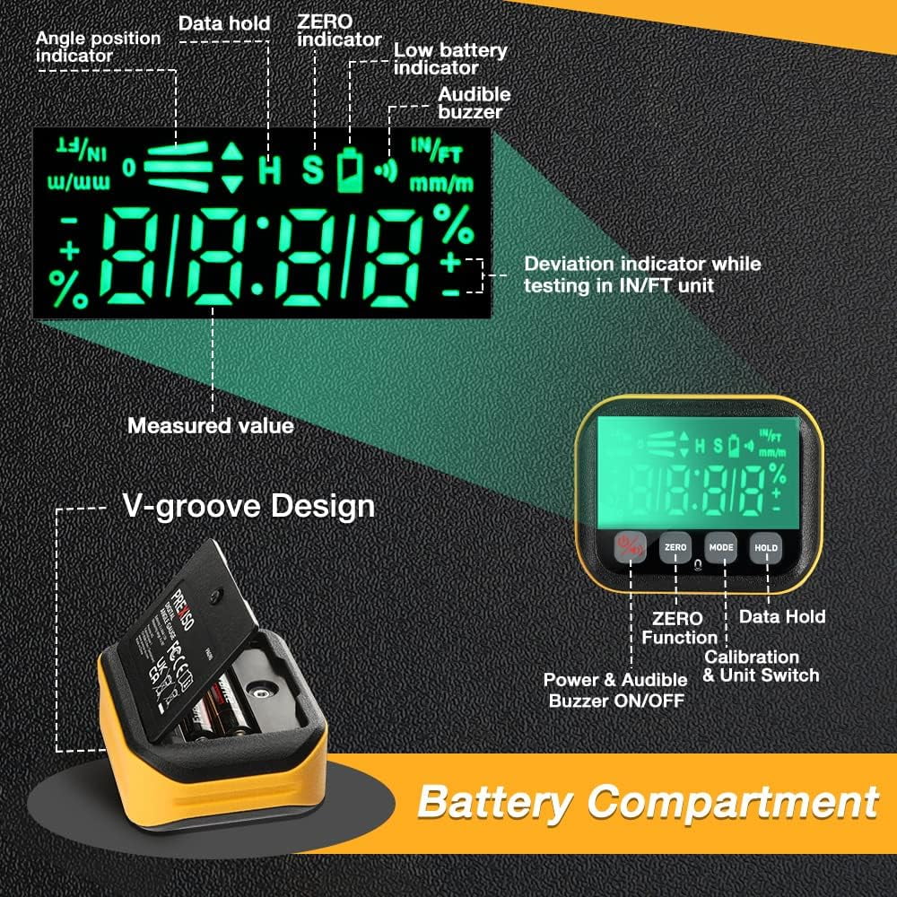 Magnetic Digital Angle Finder 0-360° Backlit Display X49068