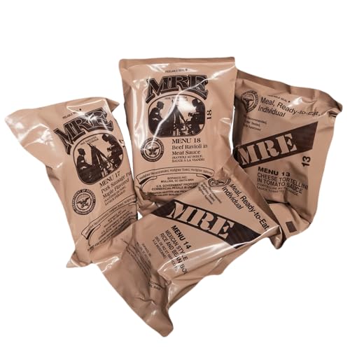 4 Pack MRE Meals Ready to Eat with Heaters F14431