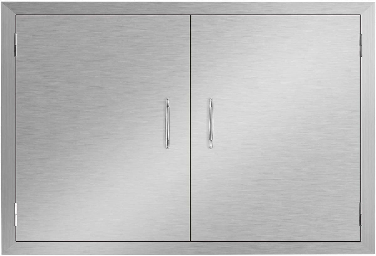 Outdoor Kitchen Stainless Steel Double Door 28W x 19H Inch P8411