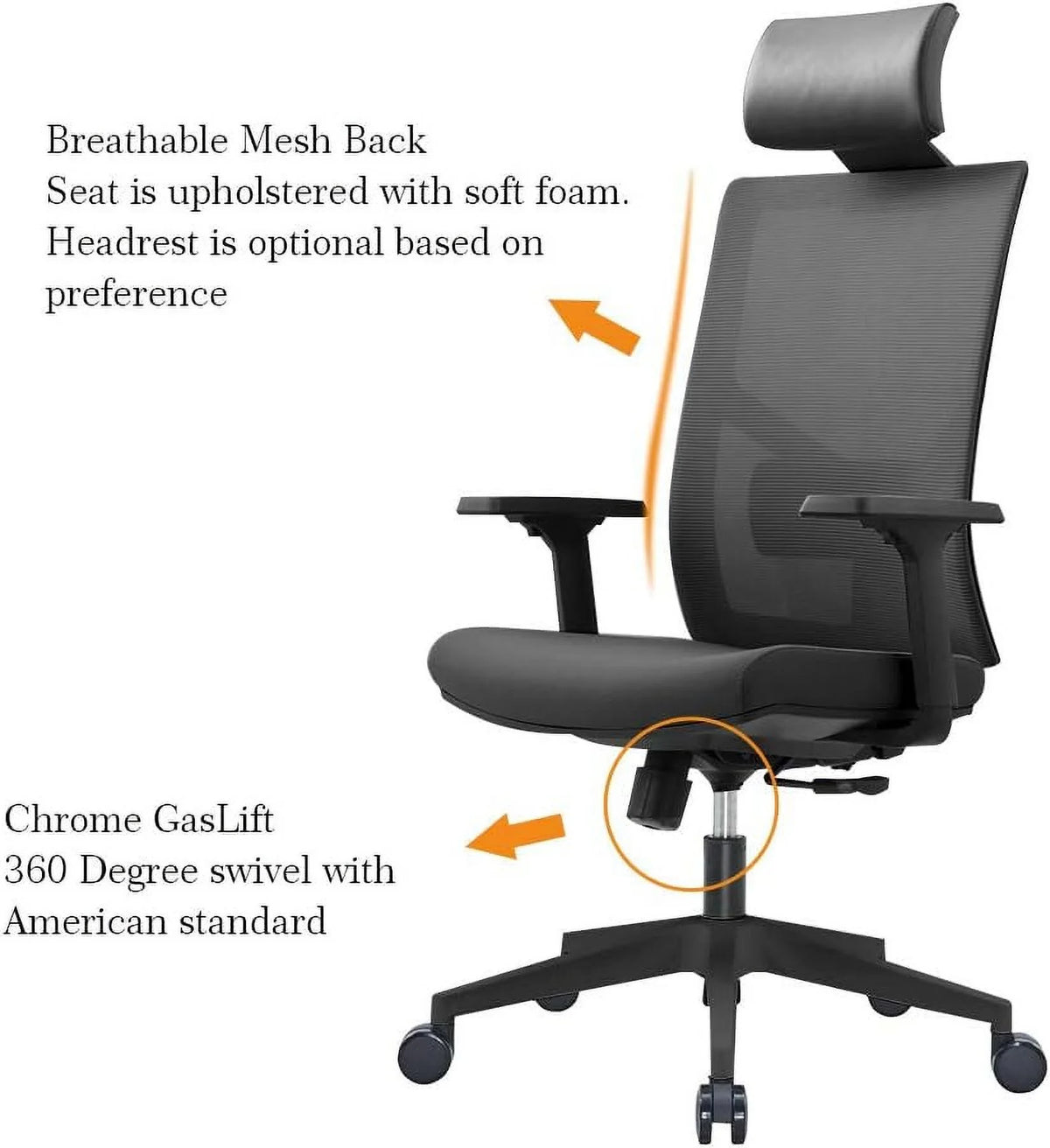 Ergonomic Mesh Office Chair with Lumbar Support Z19199