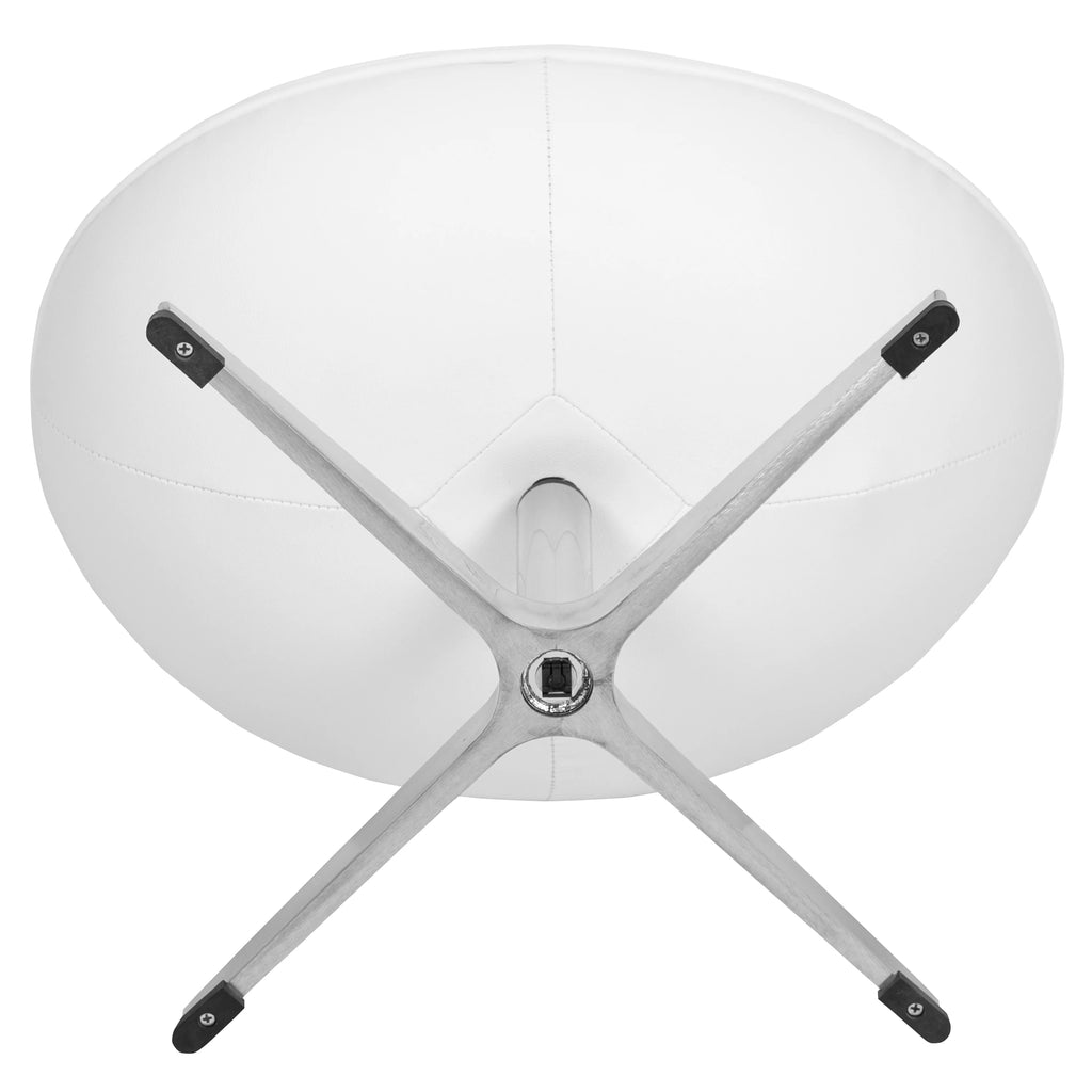 White LeatherSoft Saddle Wing Ottoman W366010