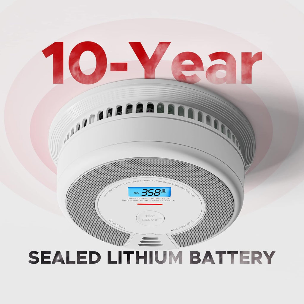 10-Year Battery Combination Smoke Carbon Monoxide Detector Alarm T103