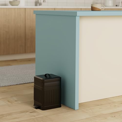 Small 5L Stainless Steel Trash Can with Lid and Step Pedal J2860