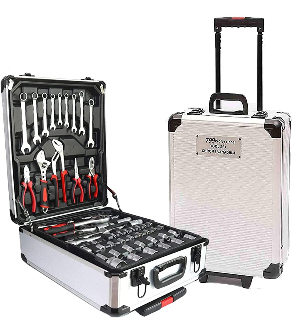 Black Portable Hand Tool Set with Toolbox U73062