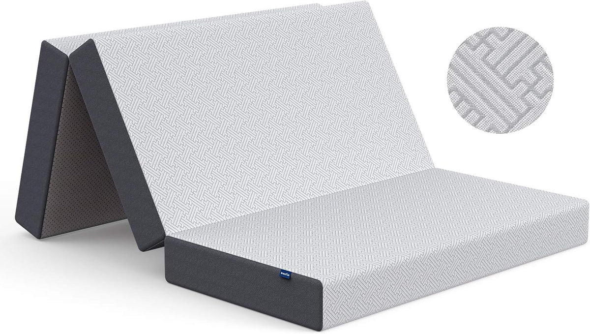 5-Inch Tri-fold Memory Foam Mattress with Non-Slip Bottom M2709
