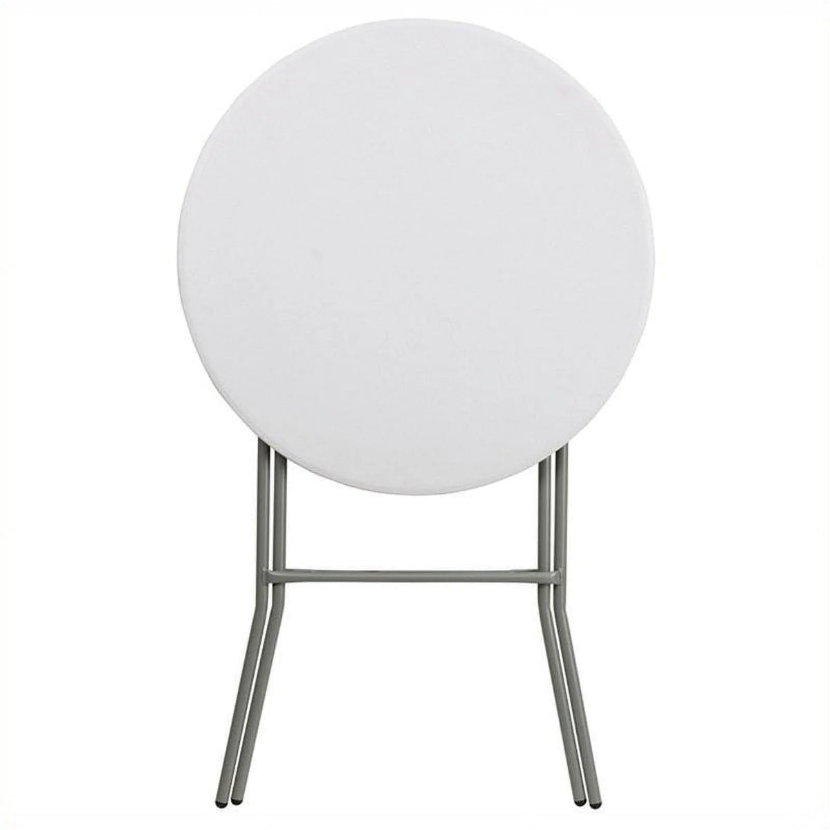 Round Granite Bar Height Folding Table in White X196456