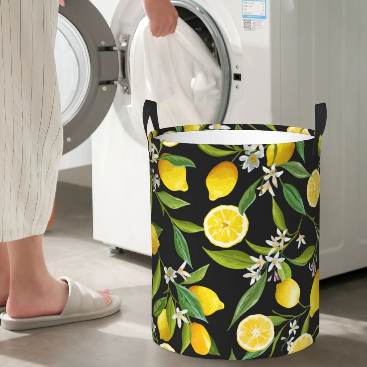 Round Laundry Hamper with Handles F17180