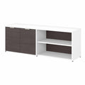 Storm Gray White Low Storage Cabinet with Doors and Shelves B140