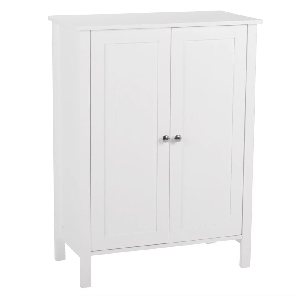 Wooden Bathroom Cabinet with Double Doors and Shelves N185