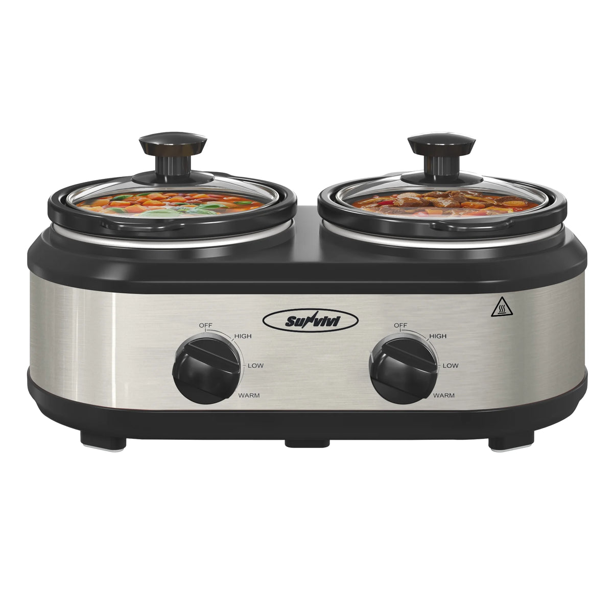 Dual Pot Slow Cooker with Ceramic Pot B302