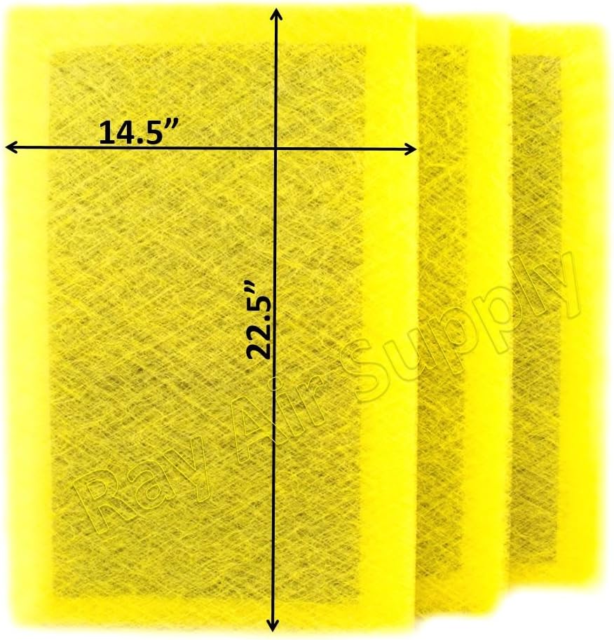 16x25 MicroPower Guard Air Cleaner Replacement Filter Pads (3 Pack) YELLOW Pack of 2 W406