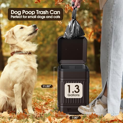 Small 5L Stainless Steel Trash Can with Lid and Step Pedal J2860