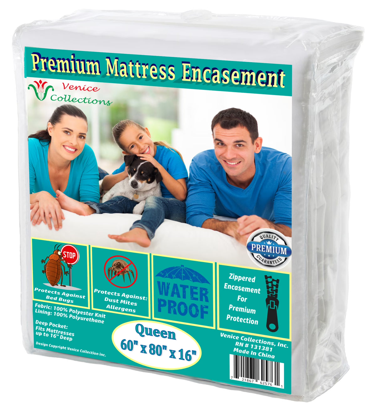Queen Zippered Mattress Protector Encasement Cover N307
