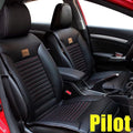 Black Faux Leather Car Seat Covers Full Set for Honda Pilot J824
