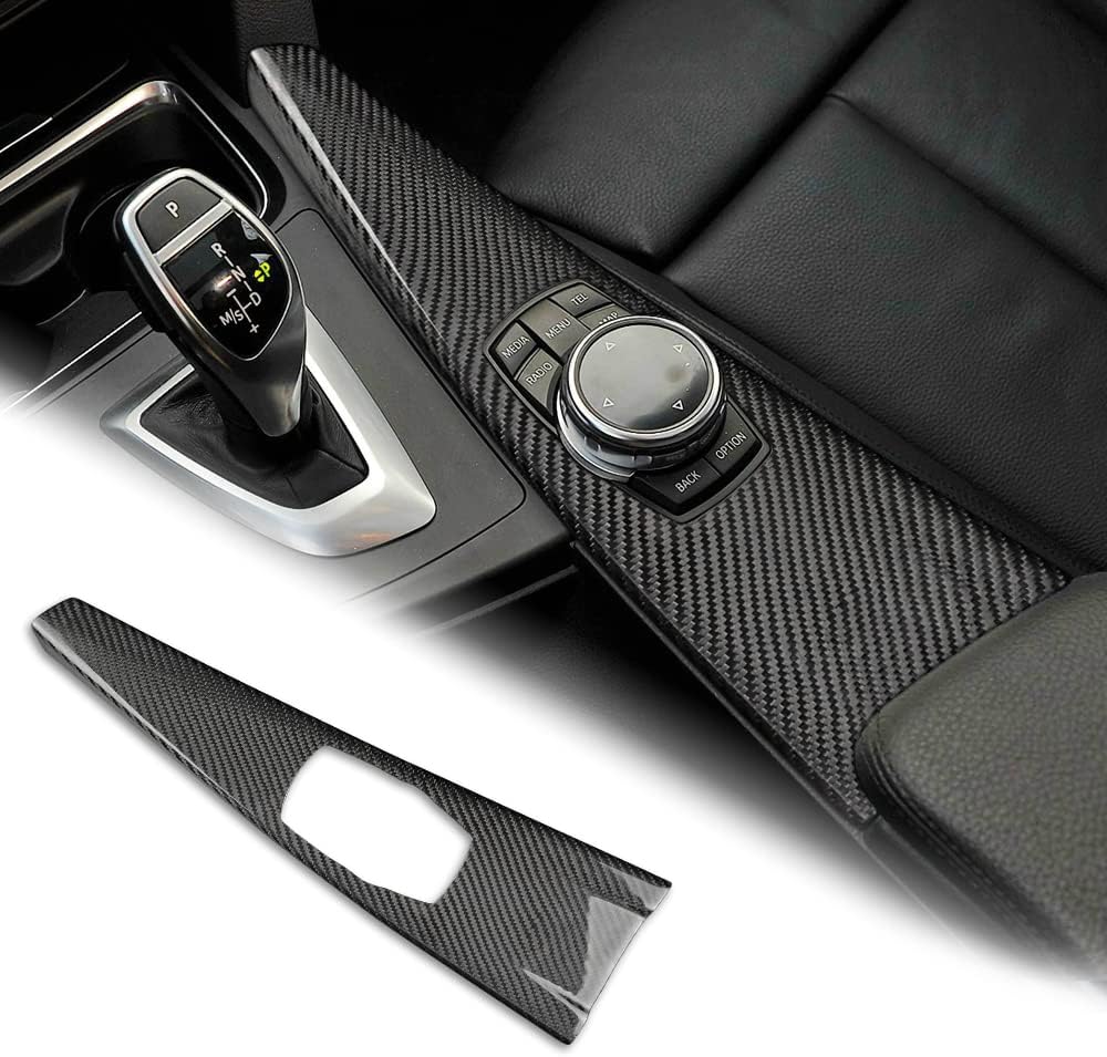 Hard Carbon Fiber Car Multimedia Button Panel Cover Trim Sticker K282253