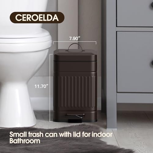 Small 5L Stainless Steel Trash Can with Lid and Step Pedal J2860