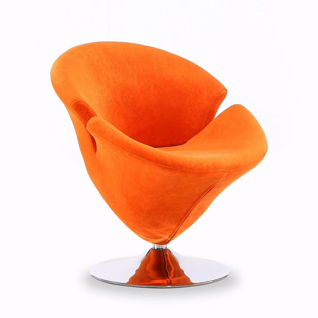 Orange Velvet Swivel Accent Chair Y983