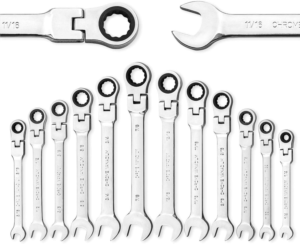 20-Piece SAE & Metric Ratcheting Wrench Set with Canvas Bag A70976