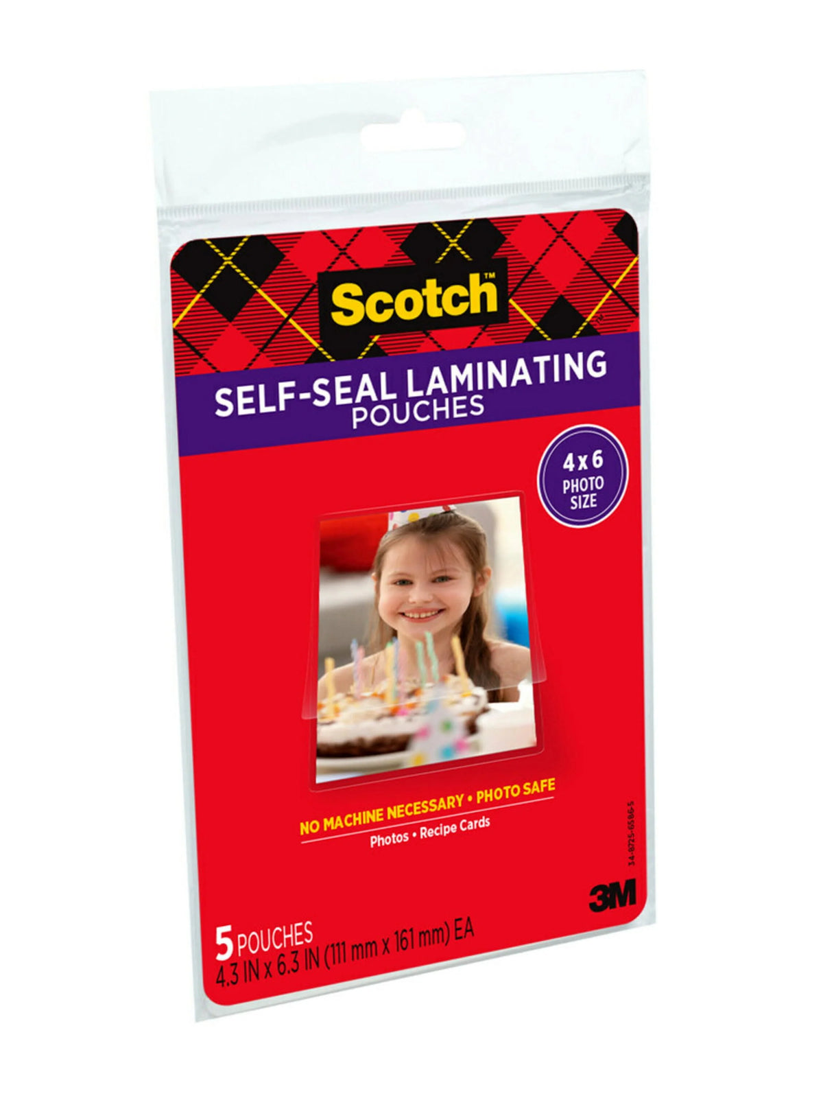 Self-Sealing Laminating Pouches 4.3 in x 6.3 in Gloss Finish 5 Pouches R1415